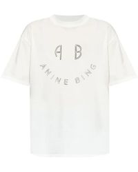 Anine Bing - Logo-Print Cotton T-Shirt - Lyst