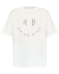 Anine Bing - T-Shirt En Coton À Logo Imprimé - Lyst