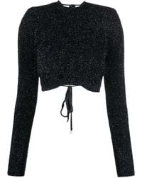 ROTATE BIRGER CHRISTENSEN - Cropped-Top Mit Glitter - Lyst