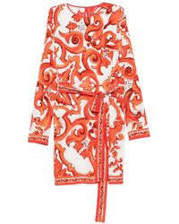 Dolce & Gabbana - Abito Stampa Maiolica - Lyst