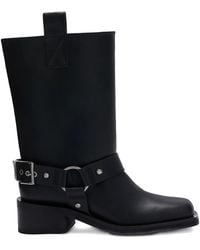 Ganni - Recycled Leather Biker Boots - Lyst