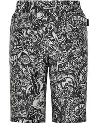 Philipp Plein - Tattoo-Print Silk Shorts - Lyst