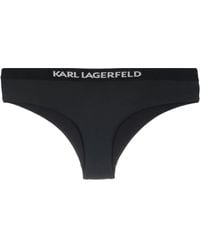 Karl Lagerfeld - Bikinihöschen Mit Logo-Print - Lyst