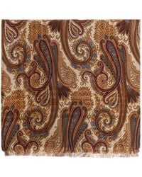 Etro - Wool Jacquard Scarf With Check Print And Faded Paisley Motif - Lyst