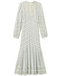 Twinset - Striped Laced Midi Dress - Lyst
