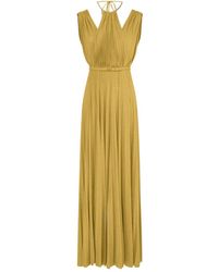 Elisabetta Franchi - Abito Da Sera Lungo Con Pieghe - Lyst