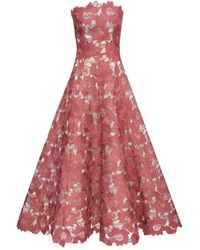 Oscar de la Renta - フローラル ストラップレス ドレス - Lyst