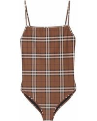 Burberry - Check-print One-piece - Lyst
