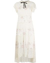 Philosophy Di Lorenzo Serafini - Lace-Insert Floral Midi Dress - Lyst