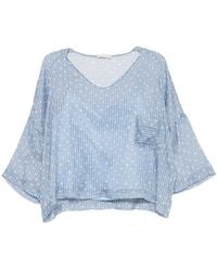 Kristina Ti - Floral-Print Striped Top - Lyst