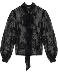 Gestuz - Gzruby Kanten Blouse Met Strikkraag - Lyst