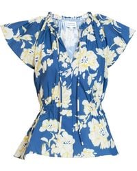 Tanya Taylor - Ivana Floral-Print Blouse - Lyst