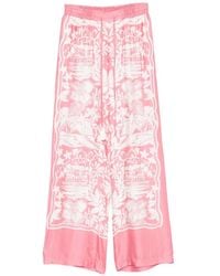 ERMANNO FIRENZE - Floral-Print Trousers - Lyst