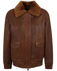 Arma - Shearling-Collar Leather Jacket - Lyst