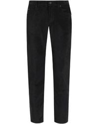 Dolce & Gabbana - Corduroy Logo-Plaque Trousers - Lyst