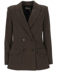 Emme - Prince Of Wales Check Double-Breasted Blazer - Lyst