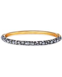 Fred Leighton - 18Kt And Diamond Pave Narrow Bangle - Lyst