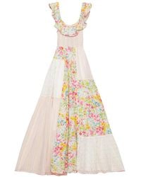 byTiMo - Floral-Print Patchwork Maxi Dress - Lyst