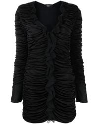 Blumarine - Robe Mi-Longue Drapée À Volants - Lyst