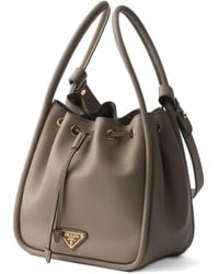 Prada - Darling Leather Drawstring Bucket Bag - Lyst