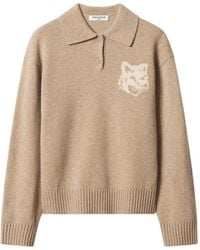 Maison Kitsuné - Fox-Head Intarsia-Knit Sweater - Lyst