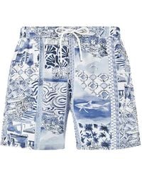 Paul & Shark - Voyage-Print Swim Shorts - Lyst