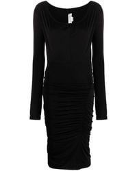 Victoria Beckham - Robe mi-longue à fronces - Lyst