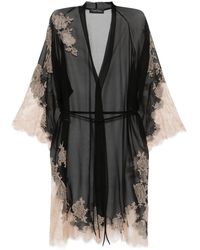 Carine Gilson - Calais Caudry-Lace Silk Robe - Lyst
