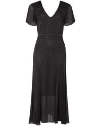 Temperley London - Beaded V-Neck Midi Dress - Lyst