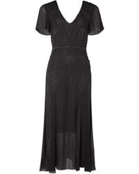 Temperley London - Avondjurk Met Kralen En V-Hals - Lyst