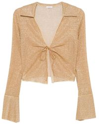 Oséree - Tie Front Flare Sleeve Top - Lyst