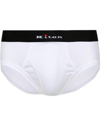 Kiton - Logo-waistband Cotton Briefs - Lyst