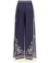 ALÉMAIS - Banderra Floral-Print Silk Palazzo Pants - Lyst