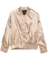 RAXXY - Pleated-Trim Satin-Finish Jacket - Lyst