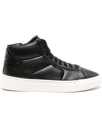 Santoni - High-top Leather Sneakers - Lyst