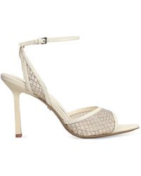 Lola Cruz - Crystal-Embellished Mesh Sandals - Lyst