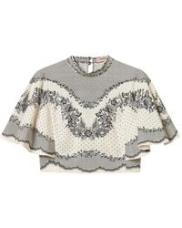 Twinset - Blouse En Satin Jacquard À Fleurs Et Pois - Lyst