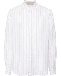 Eleventy - Striped Linen Shirt - Lyst