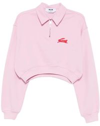 MSGM - Top Mit Logo-Stickerei - Lyst