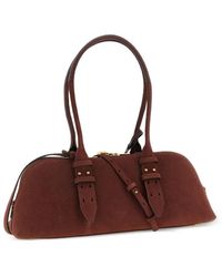Pinko - Metal Logo Suede Shoulder Bag - Lyst