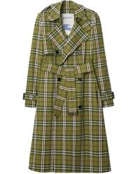 Burberry - Trench Lungo A Quadri - Lyst