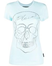 Philipp Plein - Crystal Skull Cotton T-Shirt - Lyst