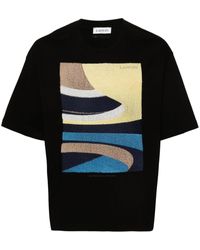 Lanvin - Daunou-Embroidery Cotton T-Shirt - Lyst