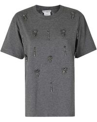 Isabelle Blanche - Embellished Cotton T-Shirt - Lyst