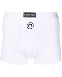 Marine Serre - Logo-Embroidered Fine-Ribbed Boxers - Lyst