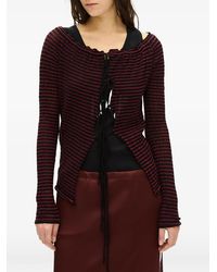 Ann Demeulemeester - Nelle Striped Tie-Fastening Cardigan - Lyst