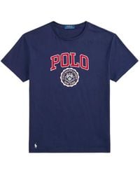 Polo Ralph Lauren - Logo-Print Flocked T-Shirt - Lyst