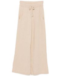 7 For All Mankind - Drawstring-Waist Wide-Leg Trousers - Lyst