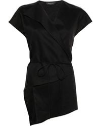 Fabiana Filippi - Asymmetric Linen Wrap Top - Lyst