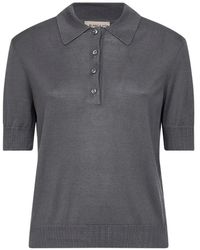 Blanca Vita - Pointelle-Knit Silk Polo Shirt - Lyst